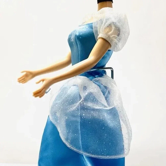 MATTEL BARBIE Disney Cinderella Doll Blonde Hair Blue Eyes Blue Dress 12" Tall - Picture 7 of 11